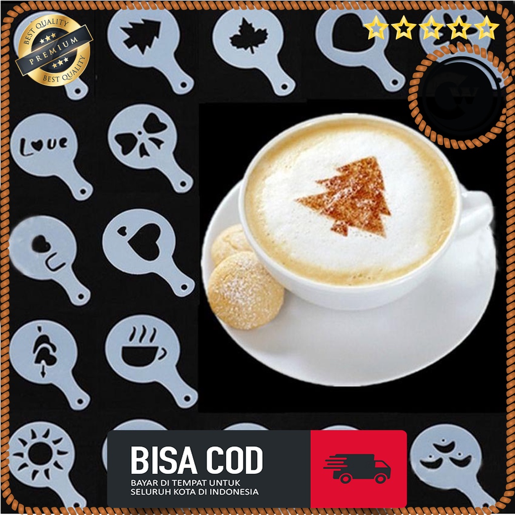 Cetakan Kopi Latte Art 16 PCS Lucu dan Unik material plastik