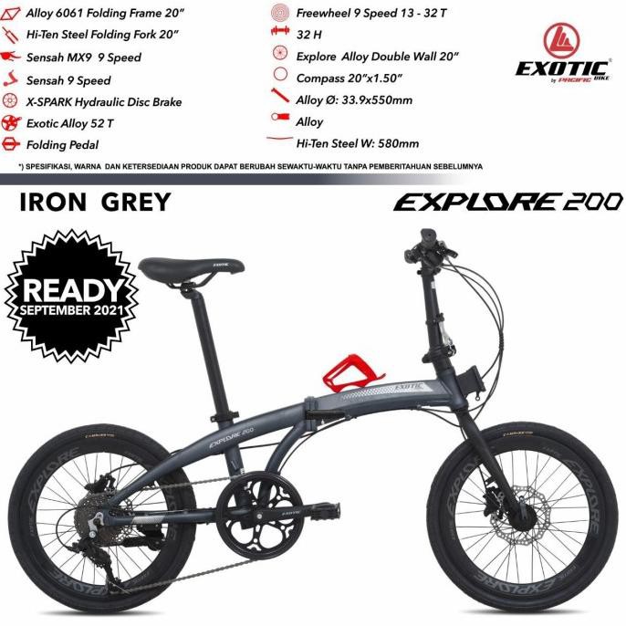 DISKON sepeda lipat 20 Exotic Explore 200 alloy hydraulic