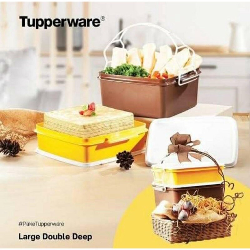 Tupperware Large double deep rantang 2 susun