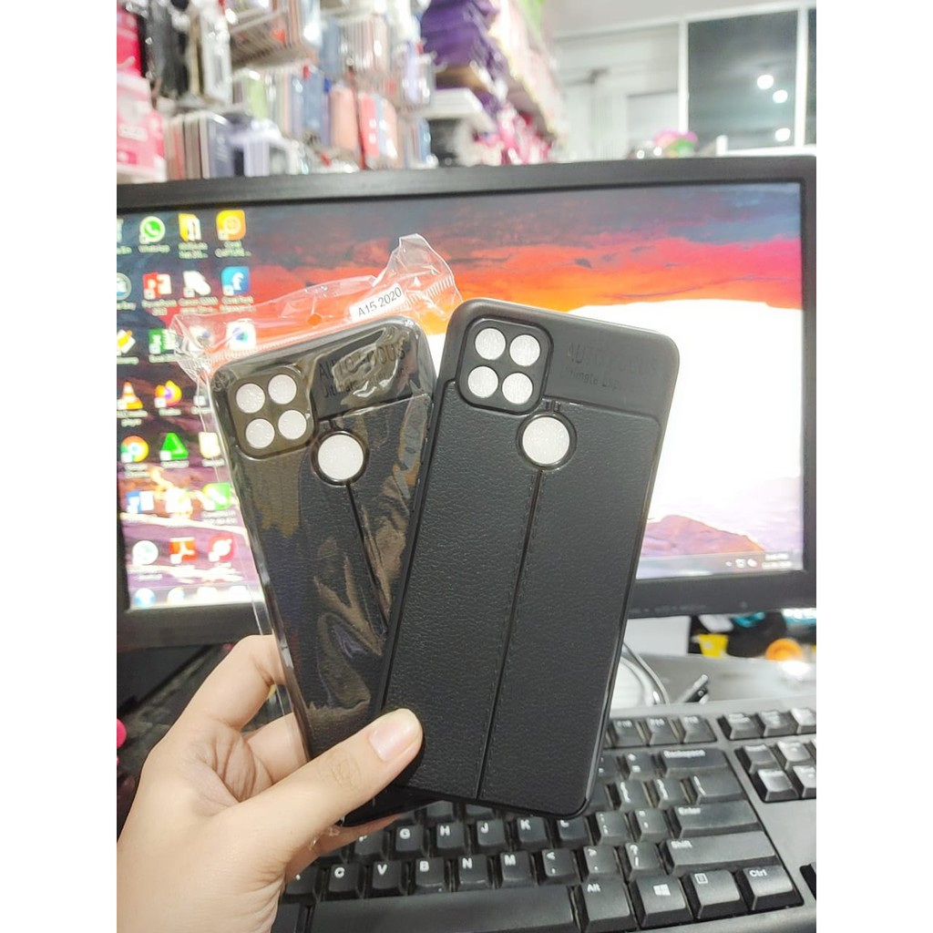 AutoFokus Oppo A15 6.52 inchi Leather Soft Case AUTOFOCUS Motif Kulit Jeruk