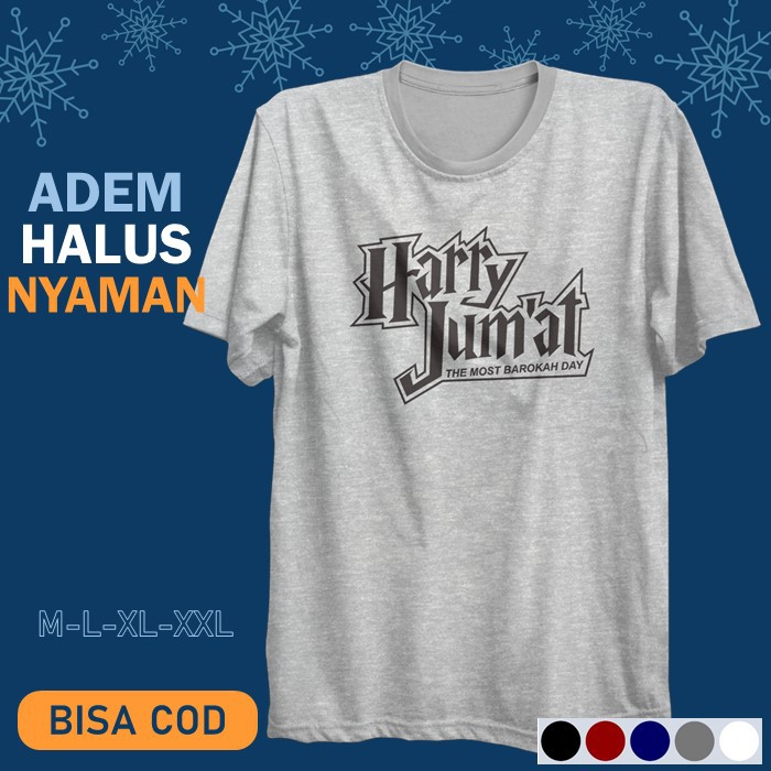 Kaos Pria Distro Polos Oblong Hitam Keren Murah Baju Pria Cowok Harry Jumat