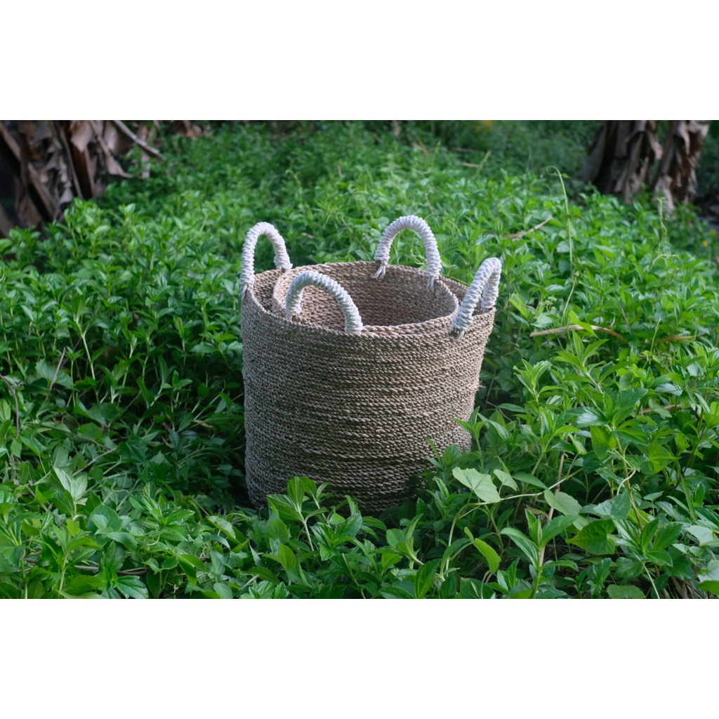 keranjang laundry anyaman seagrass