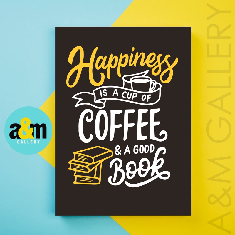 Hiasan Dinding Quotes Coffee (A4) Pajangan Dekorasi Dinding Poster Kayu Wall Decor Coffee Caffe - A&amp;M