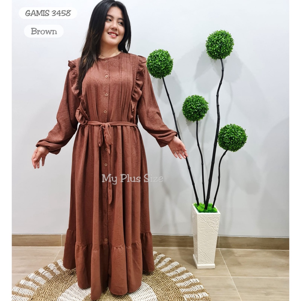 Gamis Crinkle Embos  3458, Ld 130 &amp; 145 cm