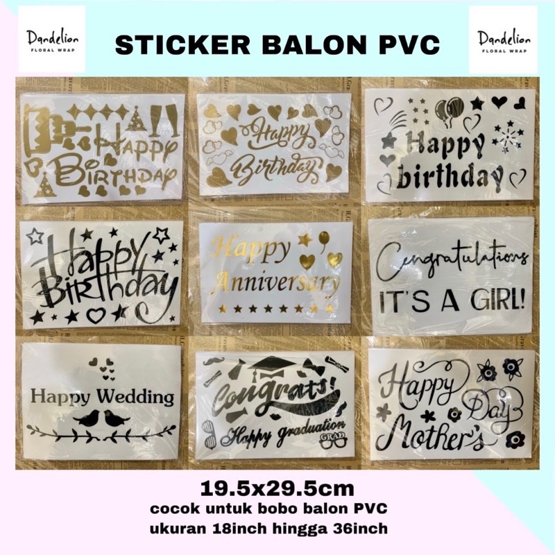 

STICKER BALON PVC ECER UNTUK BALON 10 INCH, 18 INCH, 24 INCH, 36 INCH STIKER WARNA WARNI