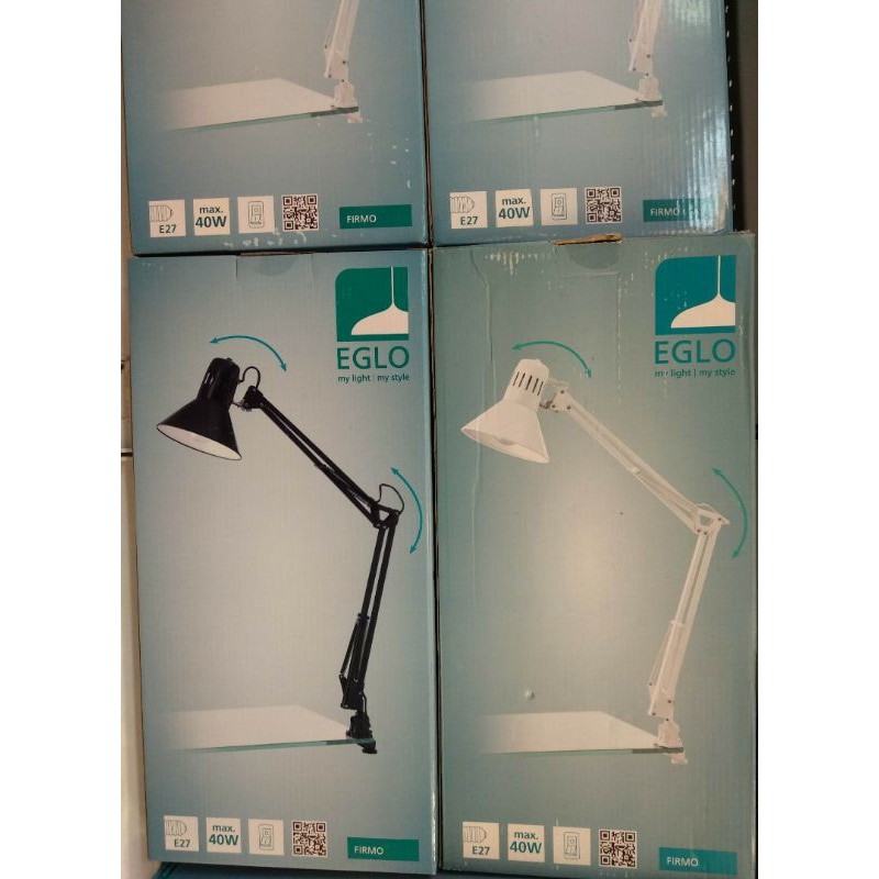 EGLO FIRMO LAMPU BELAJAR/LAMPU MEJA HITAM &amp; PUTIH/LAMPU INDOOR/LAMPU KERJA/LAMPU CAPIT/LAMPU JAPIT