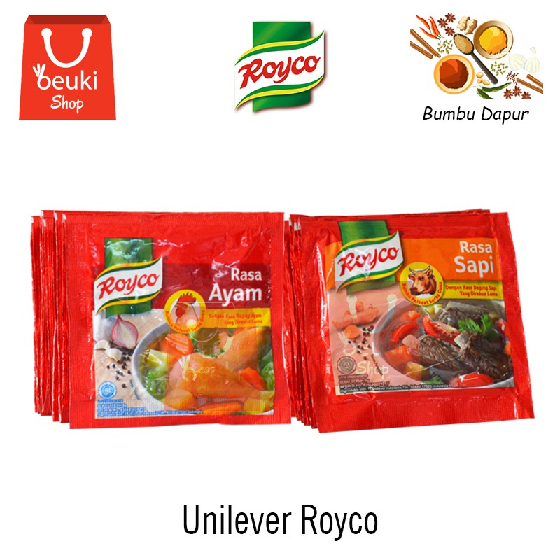 

Unilever Royco Bumbu Penyedap Rasa Ayam dan Sapi Pilihan - 12pcs x 8gr