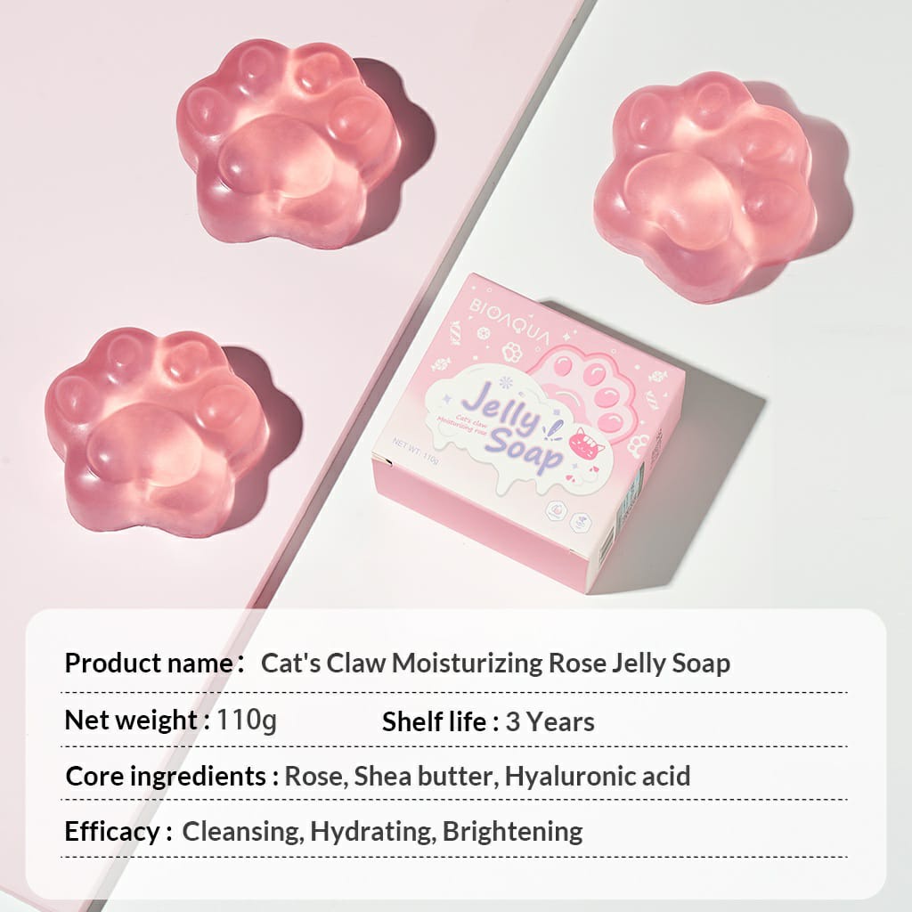 BIOAQUA Cat's Claw Moisturizing Rose Jelly Soap 110G