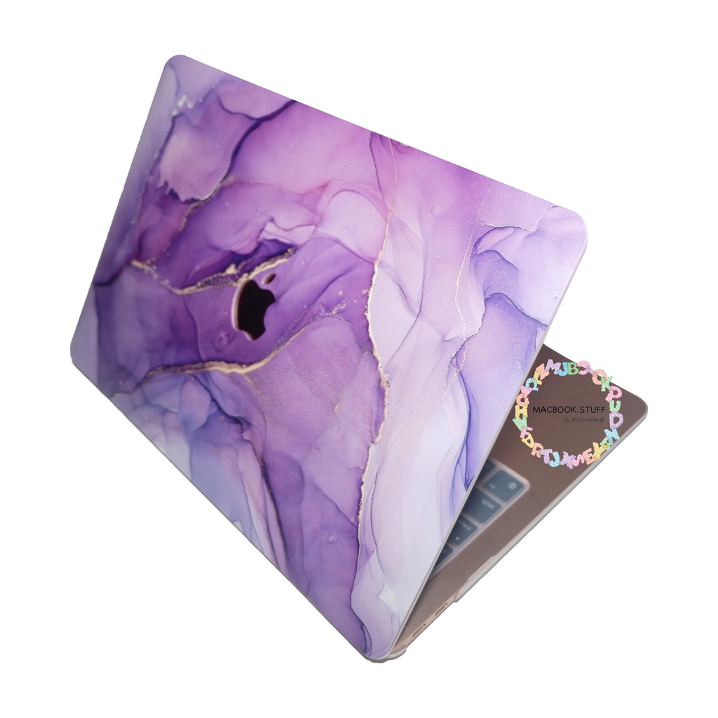 CASE MACBOOK Case DRW MARBLE VIOLET NEW AIR PRO RETINA 11 12 13 14 15 16 INCH NON /  WITH CD ROOM / TOUCHBAR / TOUCH ID / M1 2020 2021 2022