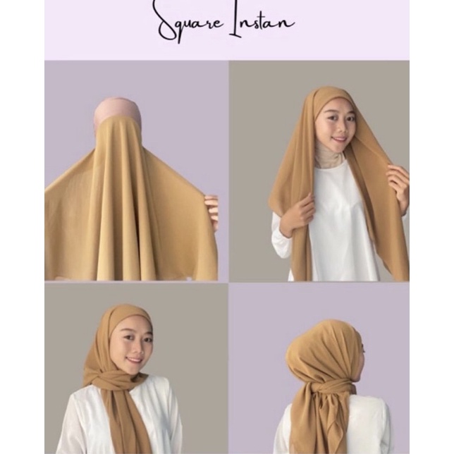 TERMURAH !! HIJAB SEGI EMPAT INSTAN PLUS INNER 2IN1 | model aurel hermansyah bahan CERUTY BABYDOLL