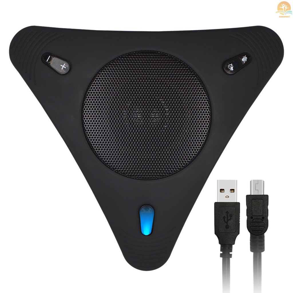 USB Speakerphone Conference Microphone with Speaker 360° Omnidirectional Mic Echo Cancellation PC Computer Laptop Microphone with Mute Function Volume Adjustment Plug &amp; Play for Office Home Business Skype Chatting Video Conference Gaming Online Class