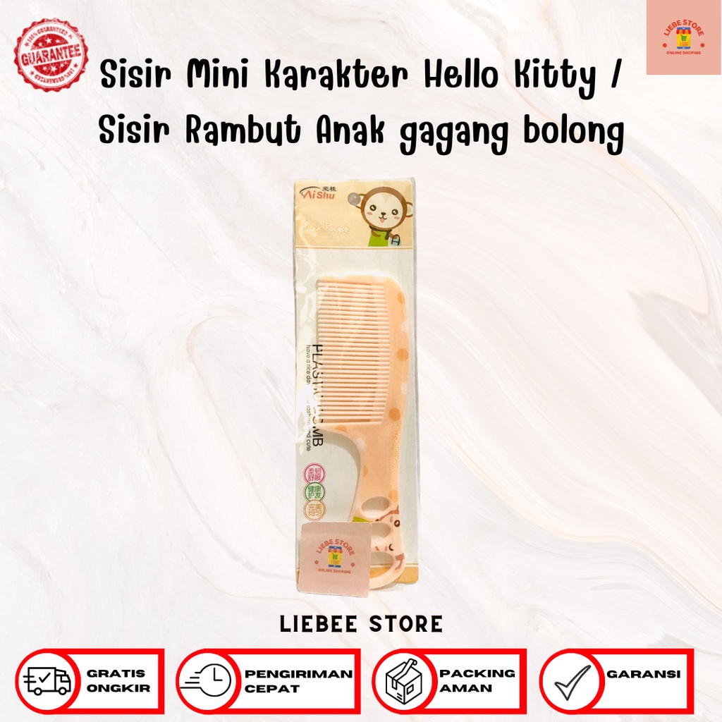 Sisir Mini Karakter Hello Kitty / Sisir Rambut Anak gagang bolong
