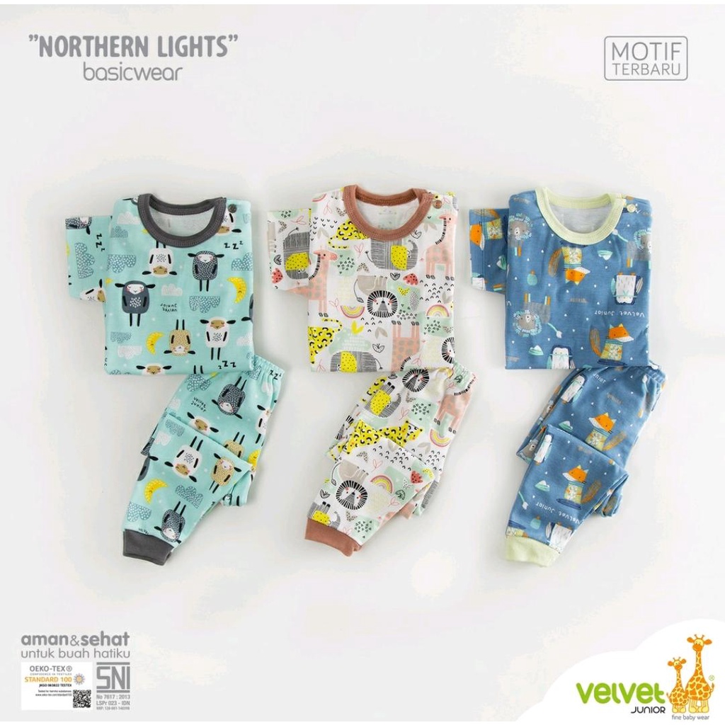 VELVET JUNIOR SETELAN BAYI MOTIF NORTHERN LIGHTS / SETELAN BAYI