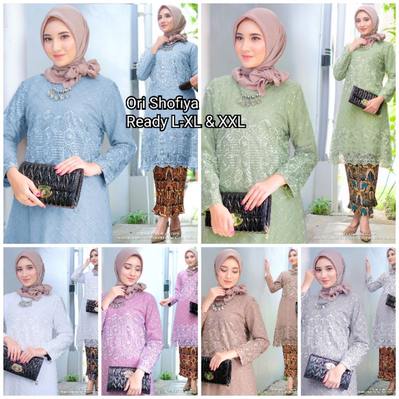 RZ Kebaya Set Original Shofiya Solo. Arisanti Rosdiana Sukma. Setelan Kebaya Brokat Tile Tulle Bordi