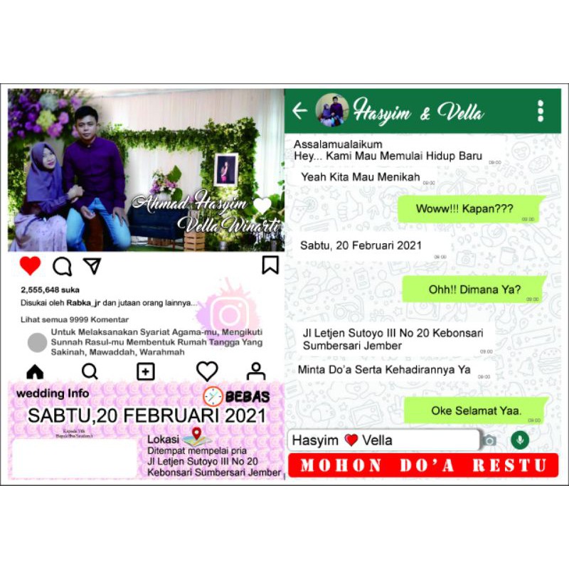 Cetak Undangan Custom Foto (1sisi)