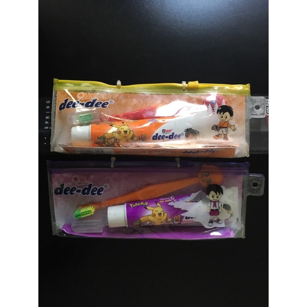SALE - set sikat dan odol pasta gigi anak + wadah / case DEE-DEE GIFT PACK - travel friendly