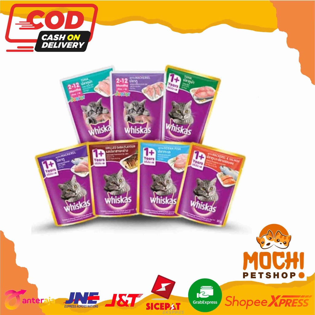 Jual WHISKAS POUCH SACHET 85gr ADULT KITTEN All Varian Makanan Basah
