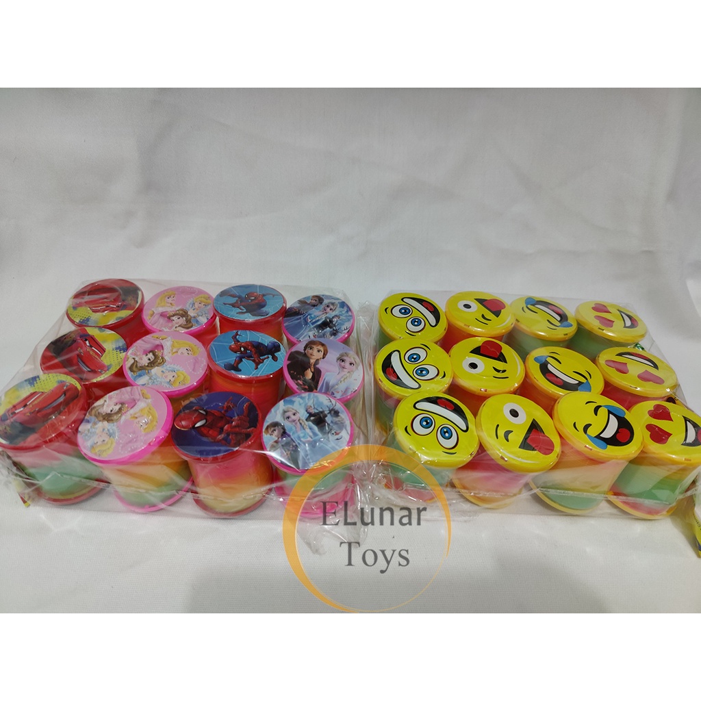 Mainan Anak Per / Pegas Slinky Spring Rainbow (GROSIR) Emoticon dan Karakter Lucu Motorik Sensorik