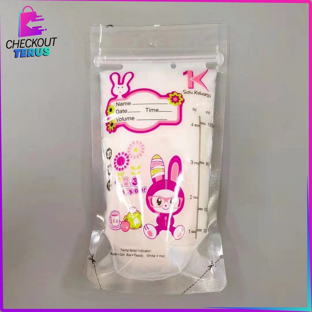 CT C264 Kantong Asi 120ml Plastik Asi Isi 30 dengan THERMAL SENSOR Breastmilk Storage Bag BPA FREE Tempat Penyimpanan Asi