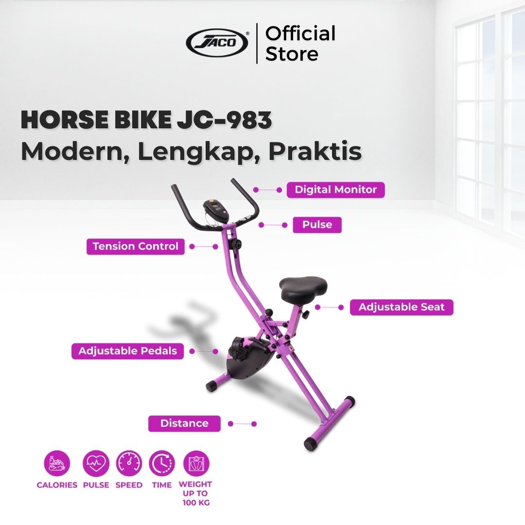 [JABODETABEK FREE ONGKIR & INSTALASI] Jaco Power Horse Bike JC 983 Alat Fitness Sepeda Olahraga Sepe