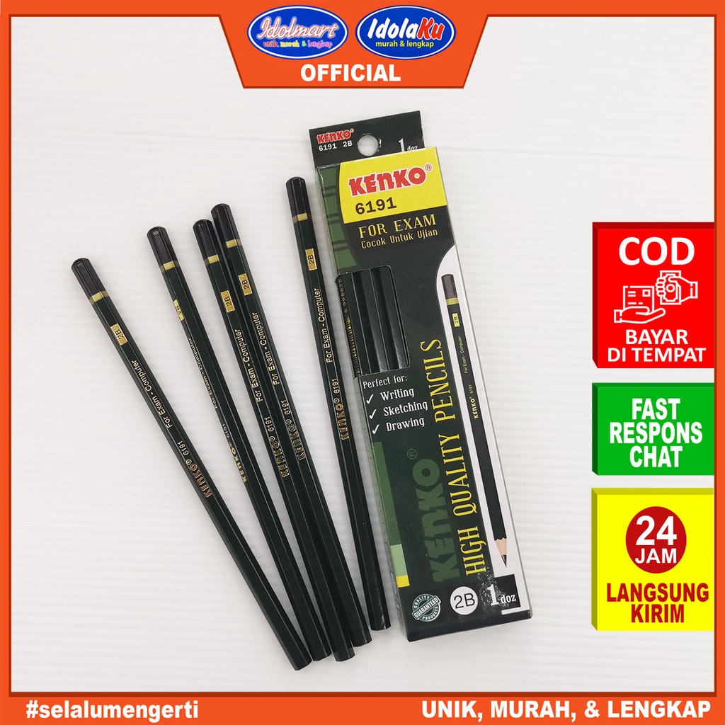 IDOLMART Pensil Kenko 6191 2B isi 12pcs/pack Surabaya