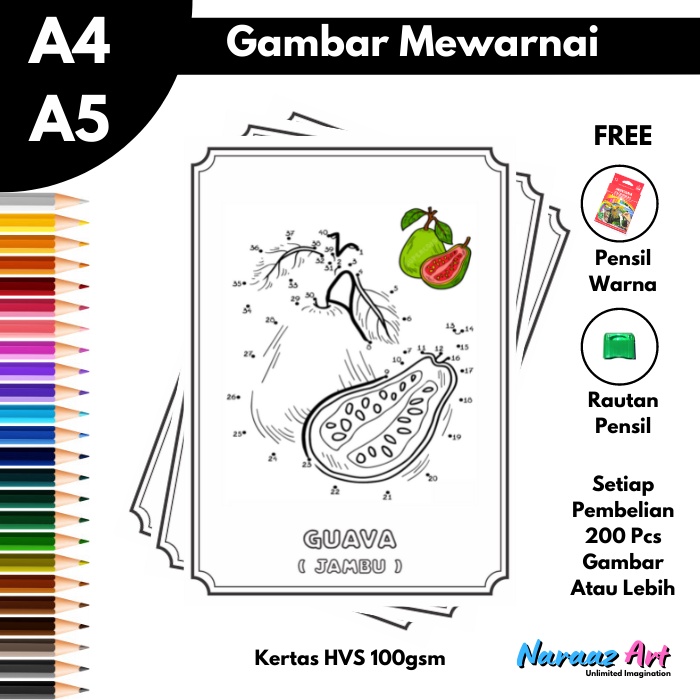 

Gambar Mewarnai Seri Buah Anak Belajar Menggambar Mengikuti Angka Seri Buah Bukan Buku Kertas HVS