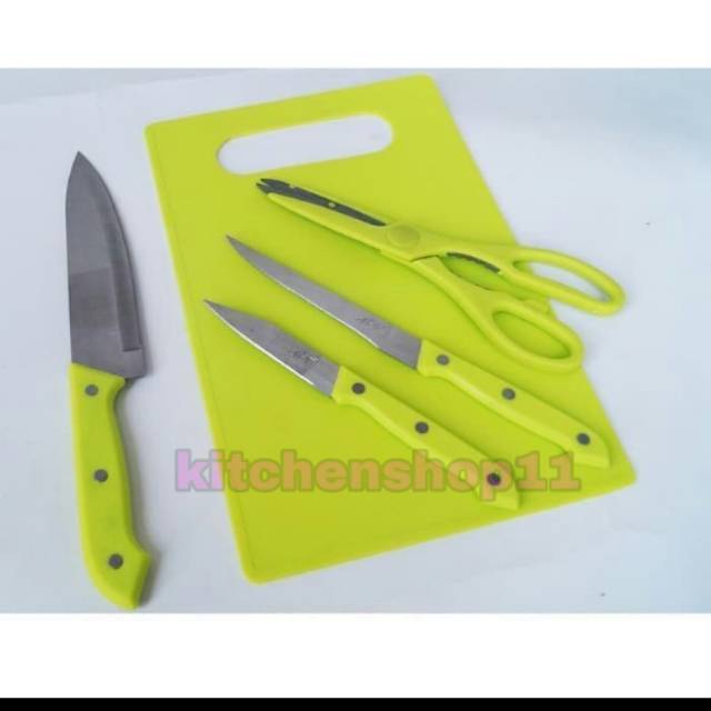 Pisau set dapur plus talenan / pisau set talenan / pisau set + talenan