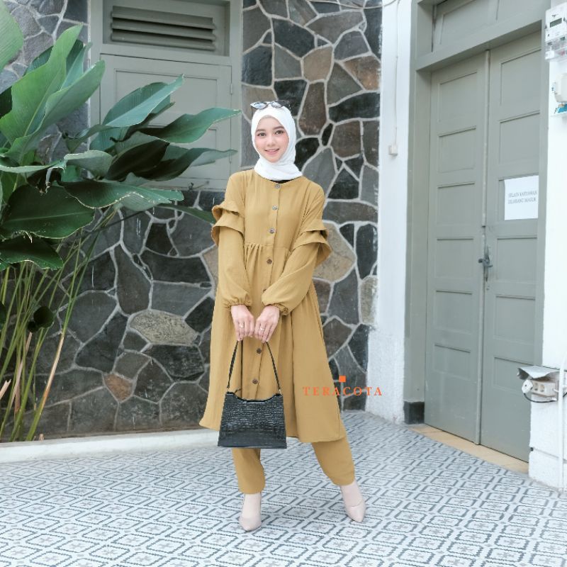 GRACIA SET/ ONE SET/ JUMBO/ SETELAN CELANA /RAYON CRINKLE /HOMESET | ORI BERLABEL TERACOTA