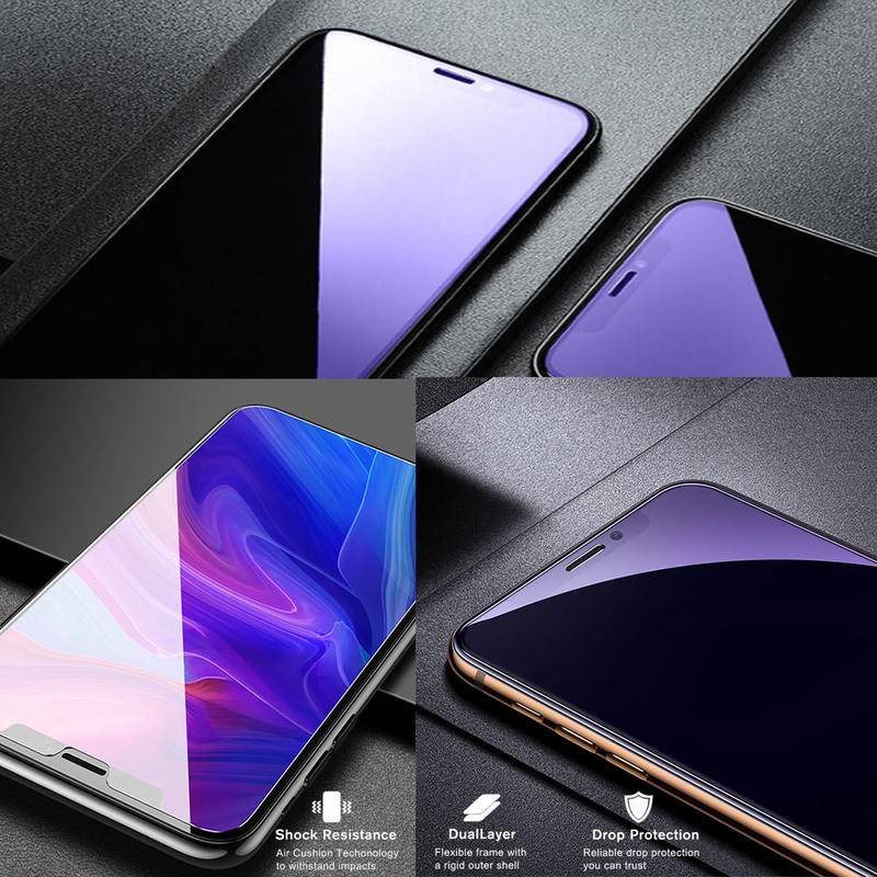 Anti Blue Light Screen Protective For iPhone 11 12 Pro Max Mini  7 8 Plus X XS Max XR SE 2020 Tempered Glass Armor