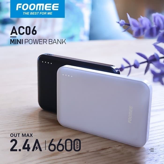 NA - Powerbank Slim 6600 mAh Foomee Dual USB 2.4A - Power Bank ac06s