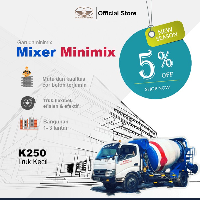 Jual Beton Readymix / K250 / Minimix Jabodetabek