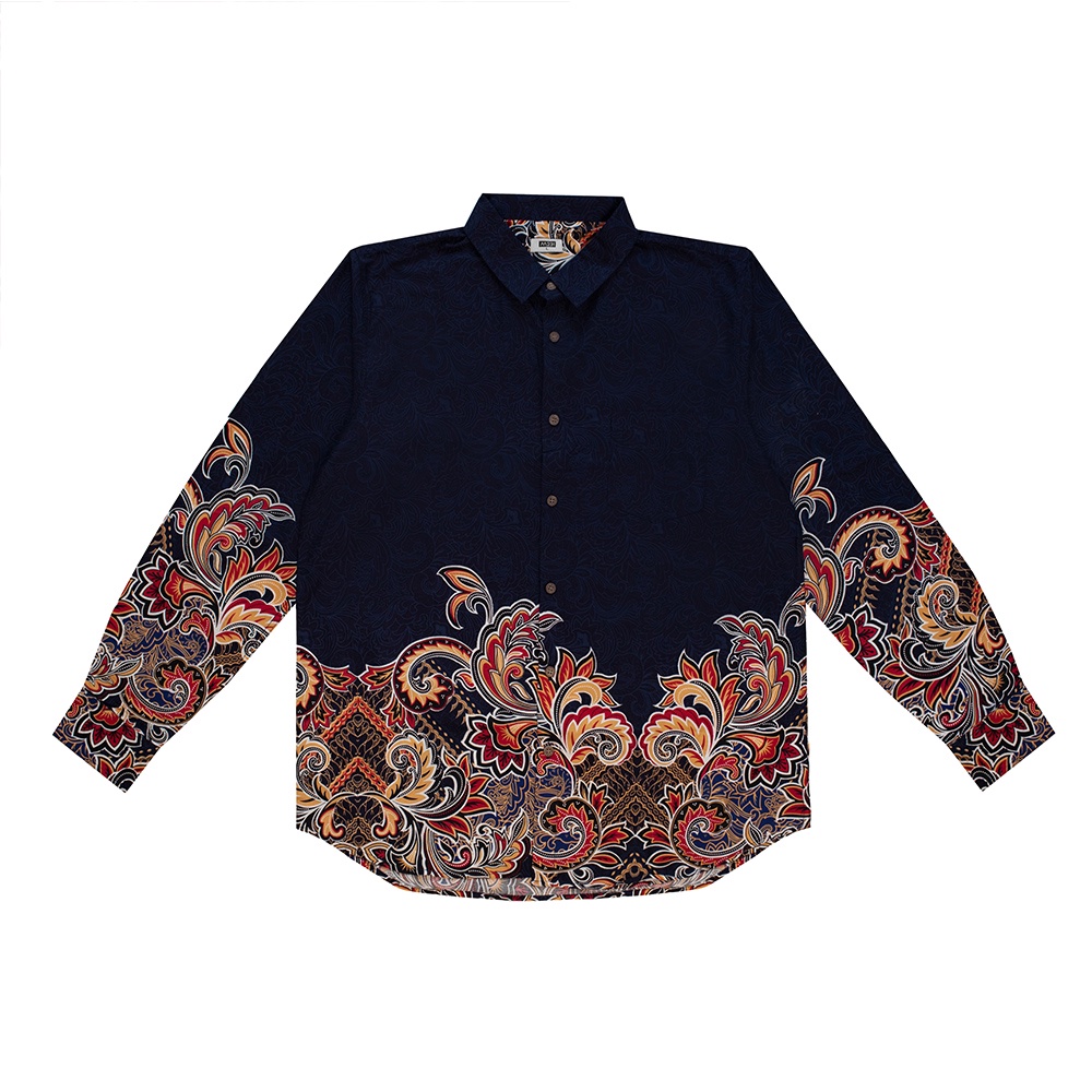 Kemeja Batik Pria Lengan Panjang / M231 Kemeja Pria Batik Panjang Navy 1612B