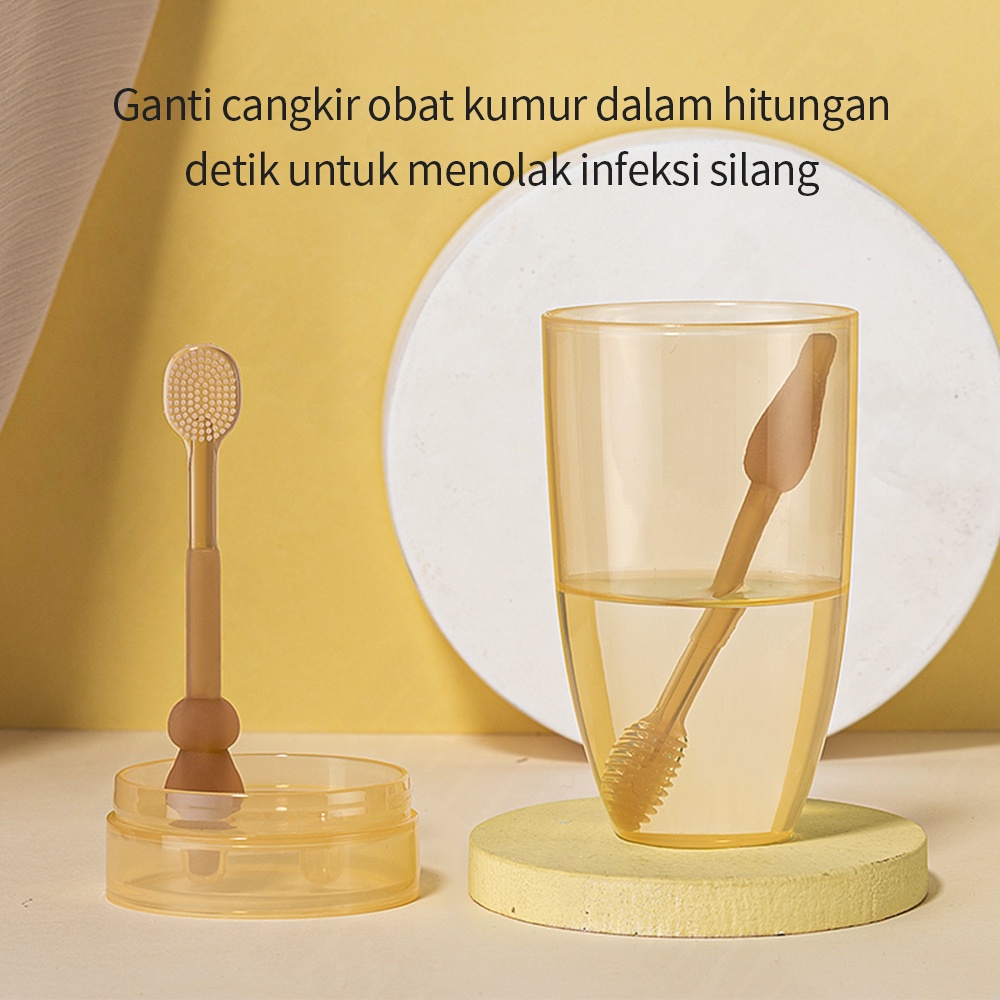 Halobaby 3 In 1 Sikat Gigi Bayi / Sikat Lidah Bayi Dengan Cangkir