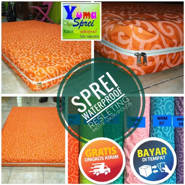 Sprei resleting waterproof 90x200x20 90x200x15 90x200x10 200x90x10 200x90x15 200x90x20
