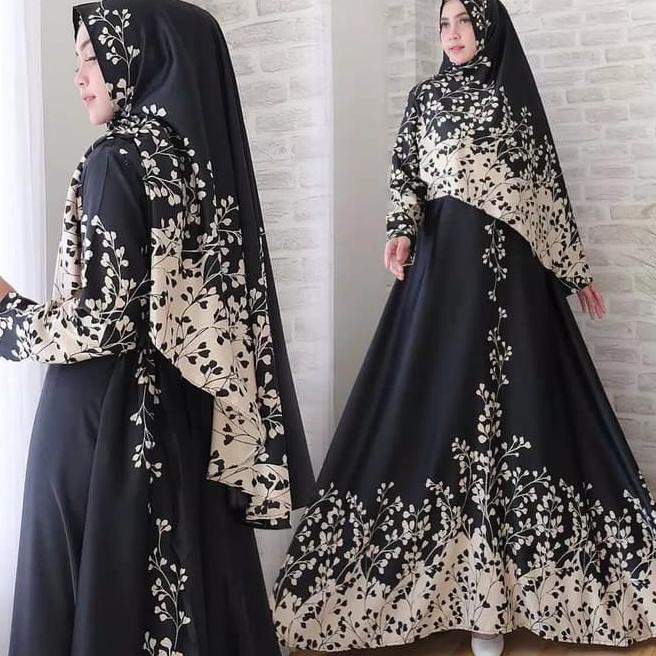 I8Me Gamis Syari Wanita Busana Muslimah Dress Cewek Fashion Muslim Keren - Hitam Nm1K
