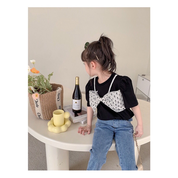 (LOLI-JKT) BS-257 SET ANAK CEWEK PITA COLLAR + CELANA JEANS SIZE 100-140