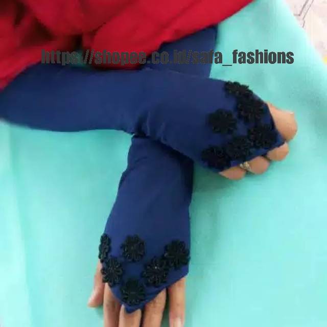 Handsock Renda Flow Hitam / Handsock Cincin Renda / Handsock Ring /Handsock Muslim / Handsock Wanita