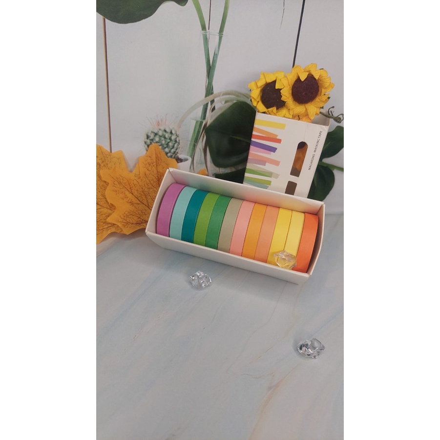 

WASHI TAPE / SOLASI MASKING TAPE 1 SET 5 PCS 12 PCS / SELOTIP KERTAS WARNA WARNI PINK BIRU (MACARONS MASKING TAPE) AESTETIK UNTUK DEKORASI / HIAS JURNAL / JOURNALLING / SCRAPBOOK / DIARY LUCU 5 PCS 12PCS