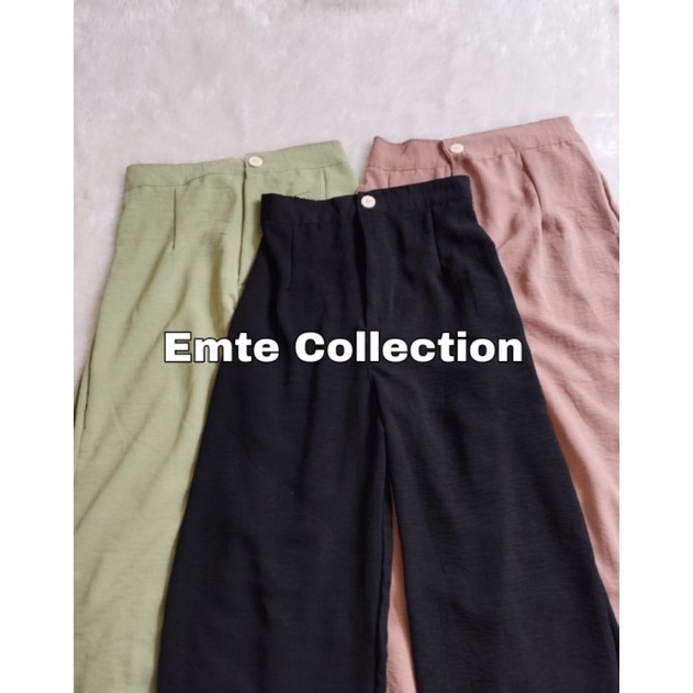 Loose Pants Crinkle Airflow Highwaist Premium