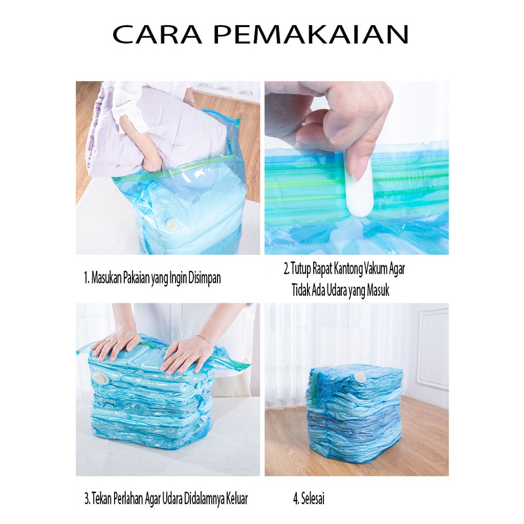 Kantong Vakum 3D Pakaian Selimut Bed Cover 3D Vacuum Bag