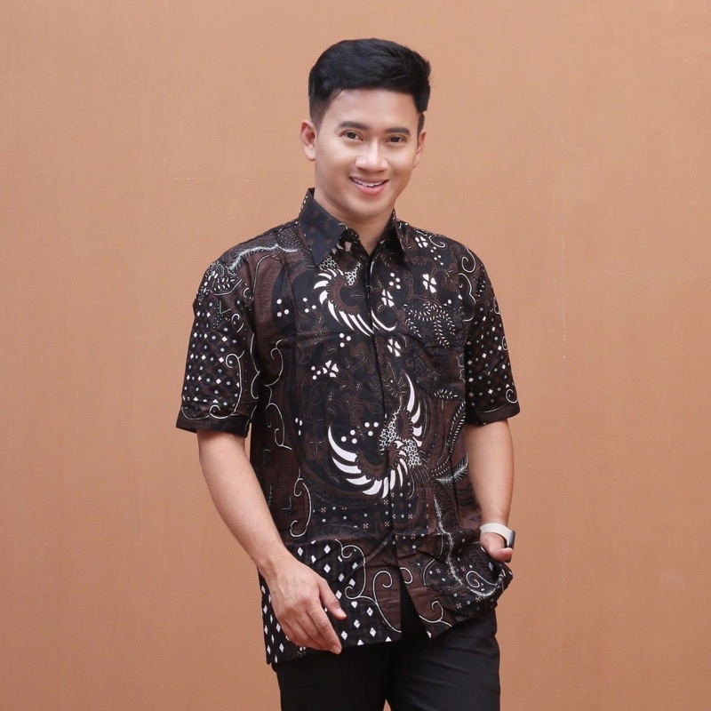 Atasan Hem Batik Pria Lengan Pendek Best Seller Kain Katun