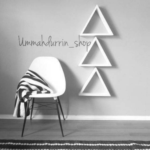 3 ITEM RAK SEGITIGA RAK DINDING KAYU SEGITIGA DEKORASI RUMAH KANTOR TAMAN DINDING FLOATING SHELVES