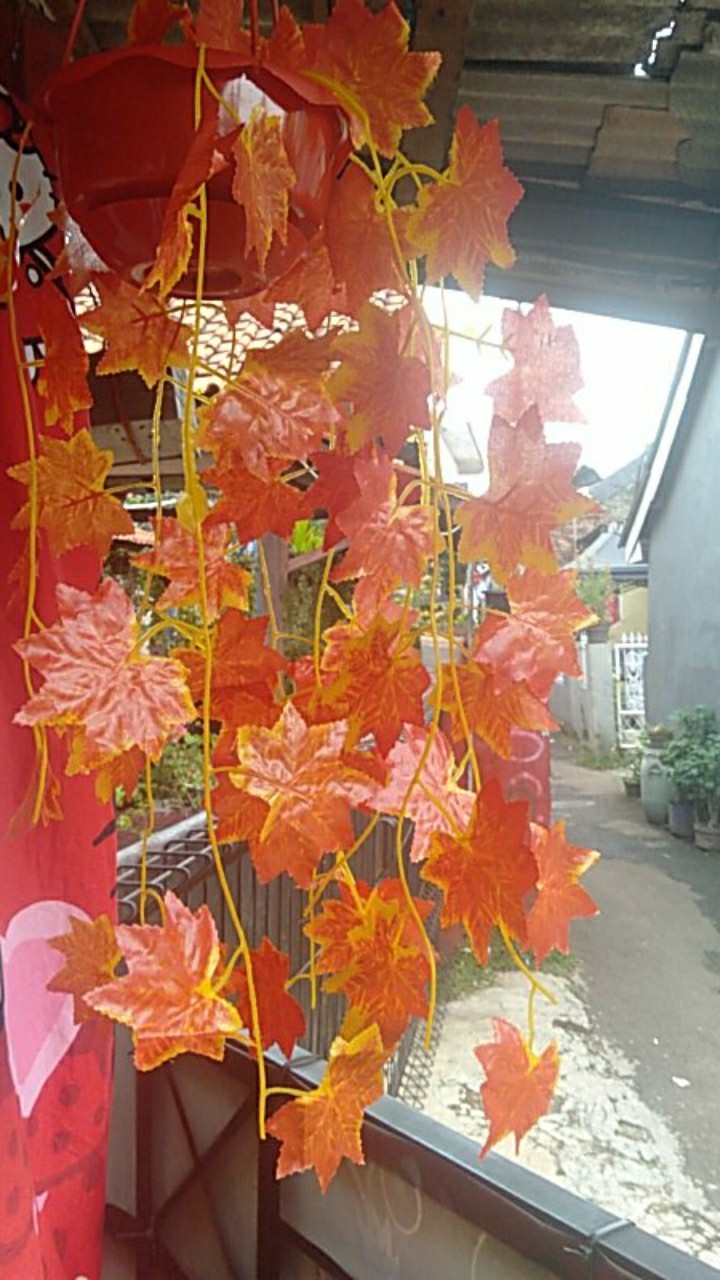 Daun Rambat Plastik Palsu Artificial Hiasan Dekorasi Dinding/daun Artificial