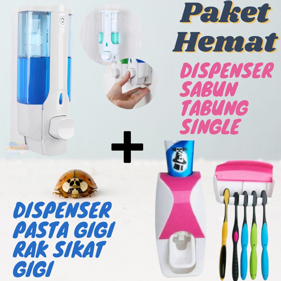 DISPENSER SABUN TABUNG SINGLE PAKET DISPENSER PASTA GIGI RAK DINDING