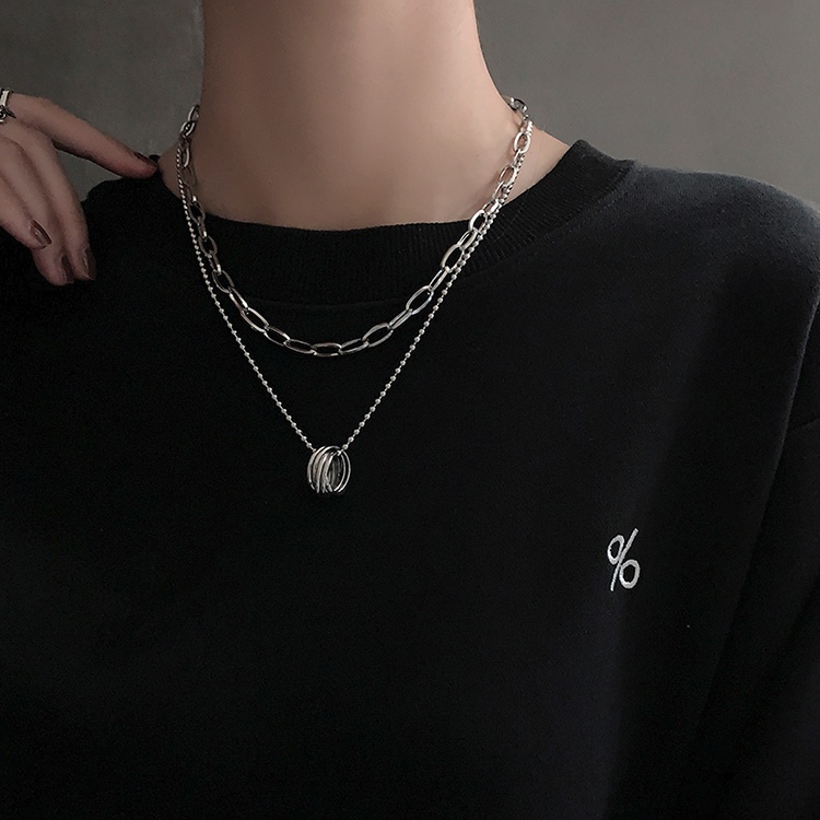 Necklace Accessories Hip-hop Clavicle Chain Trendy Double-layer Personality