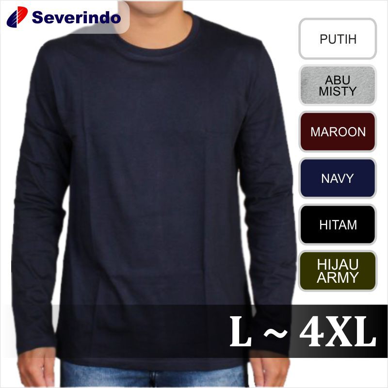 Kaos polos  lengan panjang jumbo big size L XL XXL XXXL 