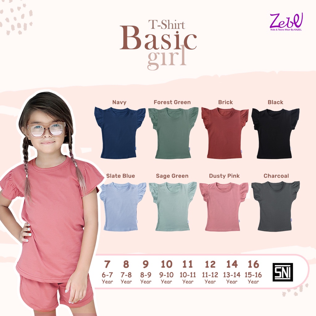 Zebe Tshirt Basic Girl  By Kazel