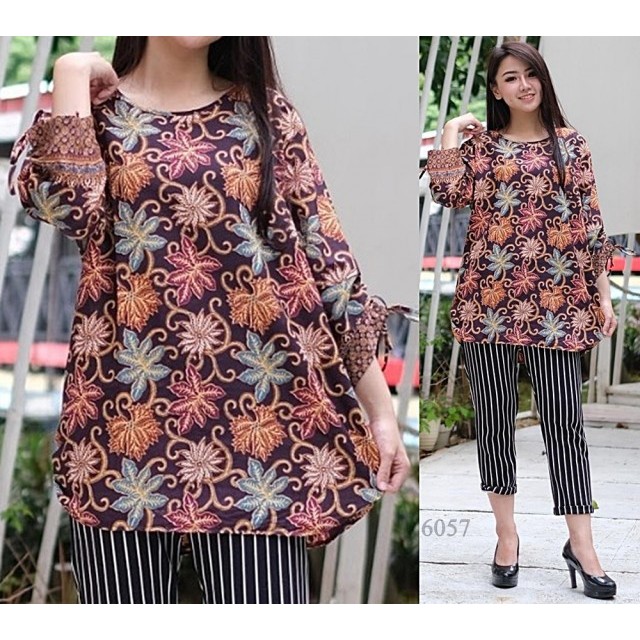 Atasan Blouse Jumbo Big Size Anabela Batik Perempuan Cewe Wanita Murah