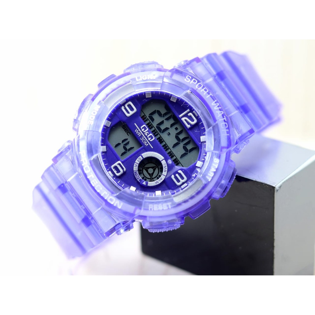 Q&Q QnQ QQ Digital Jam Tangan Karet Wanita  Original