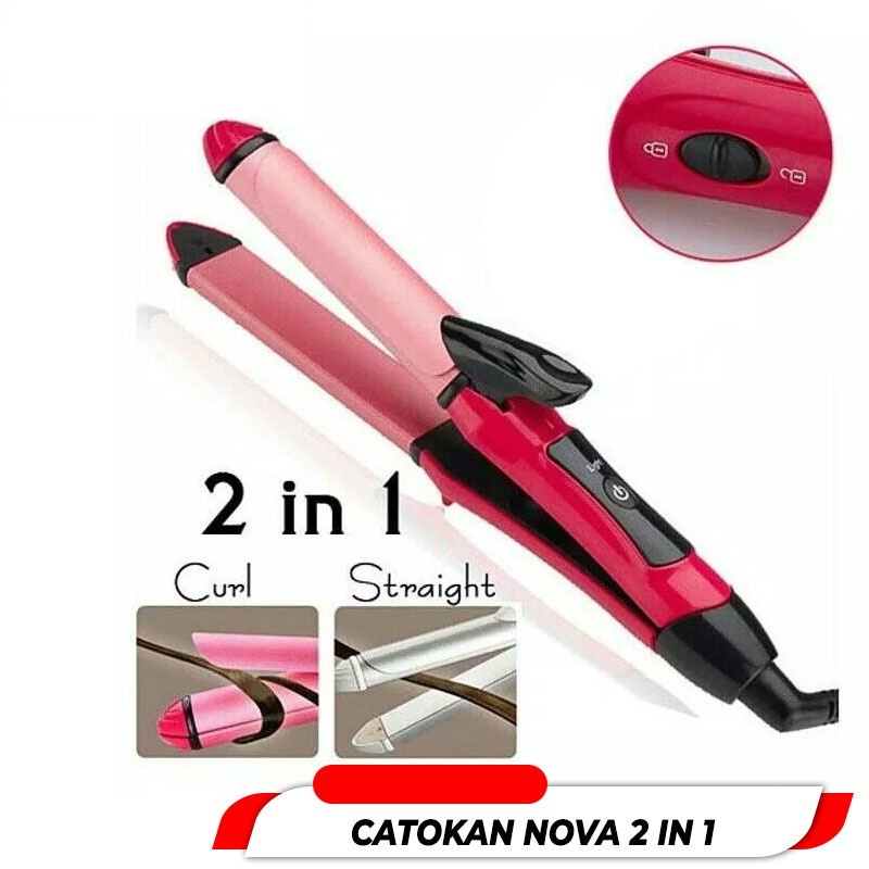 HOPE STORE - [ BISA COD ] Catok Rambut [ Original Nova 2 in1 NHC-2009 ] Catokan Rambut Pelurus dan Keritingin